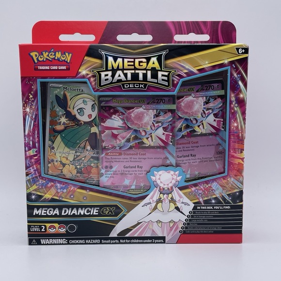 Pokemon Other - NEW Pokemon Mega Battle Deck‎ Mega Diancie ex 60 Card Starter Deck Box Meloetta